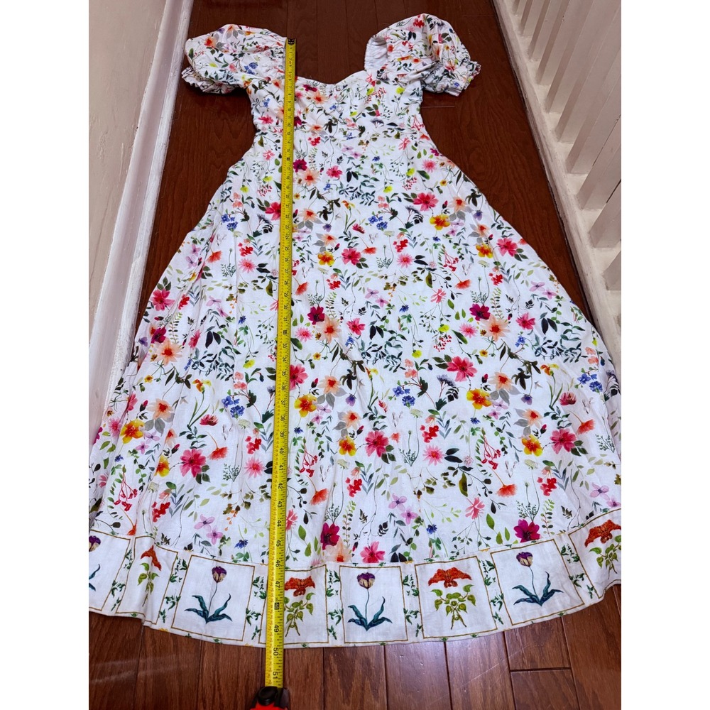 Endless Rose Women white Floral Puff Sleeve Maxi Dress Small Sweetheart Neck - Picture 5 of 6